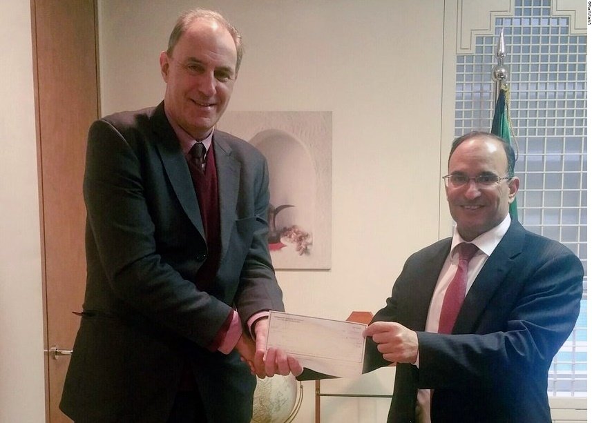 Richard Wright and the Kuwaiti Ambassador Mansour Ayyad SH A Alotaibi