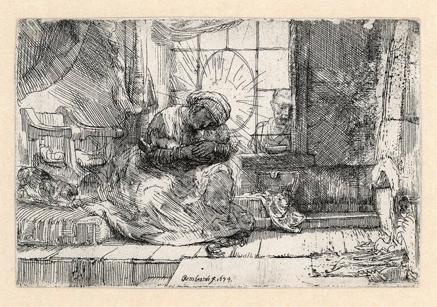 Mary with Child, with the Cat and the Snake, by Rembrandt van Rijn - 1654
